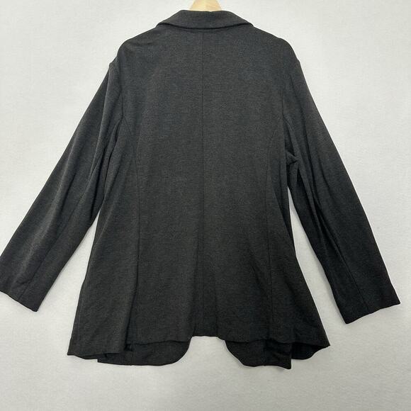 J Jill Ponte Knit Blazer Womens 2X Gray Open Front Stretch Pockets Business - Picture 4 of 10
